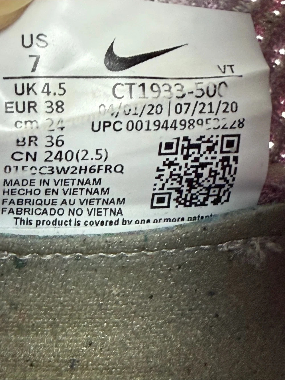 Nike light pink
